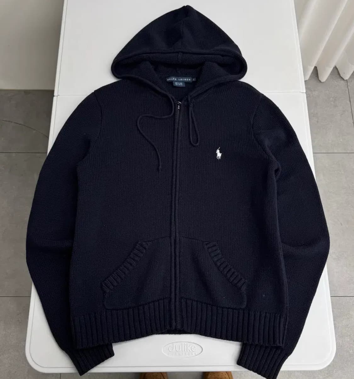 폴로 랄프로렌 니트 후드집업 L 네이비 상품이미지1