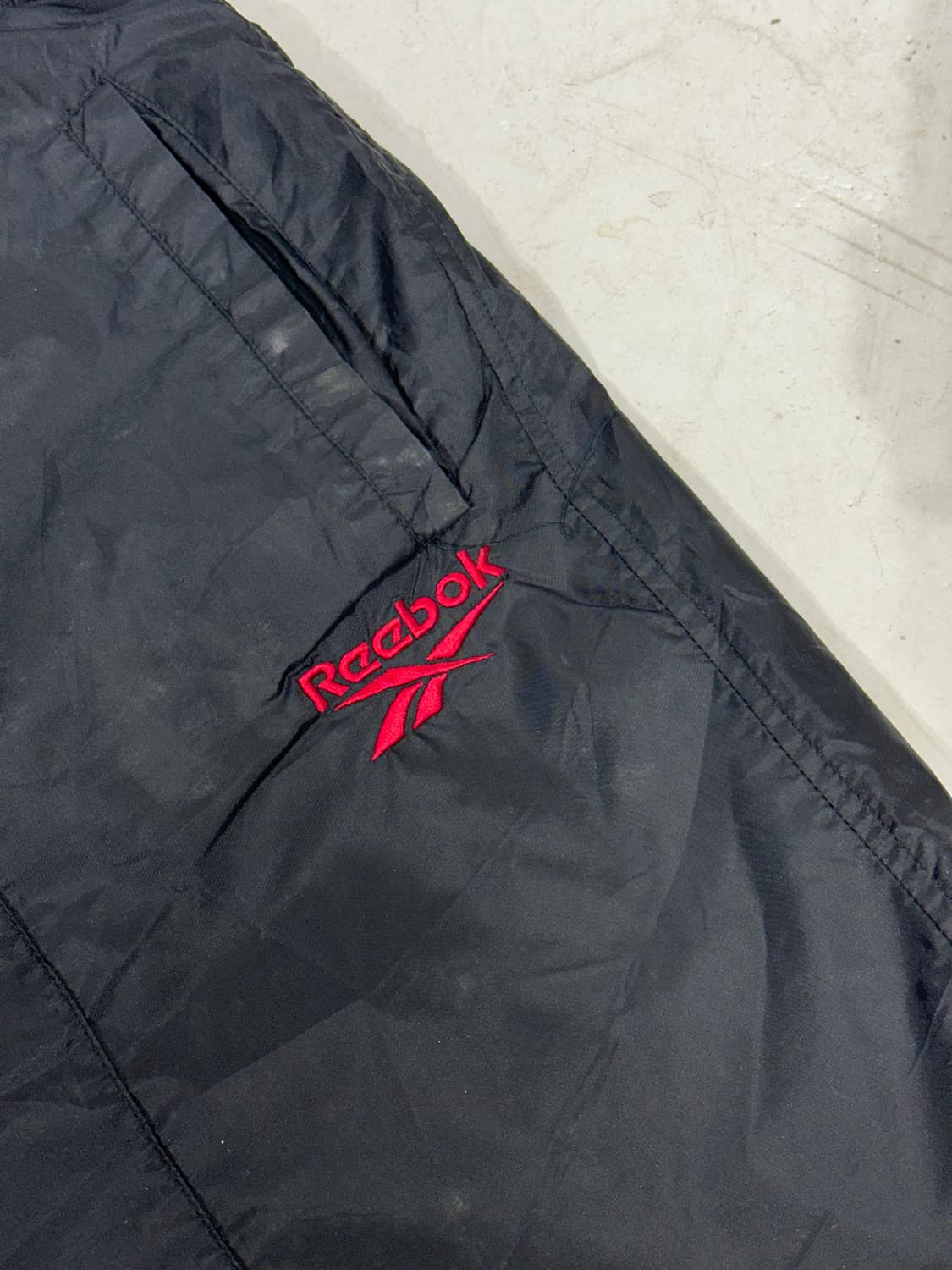 리복 블랙 와이드 트랙 팬츠 힙합 비닐 바지 L 상품이미지6