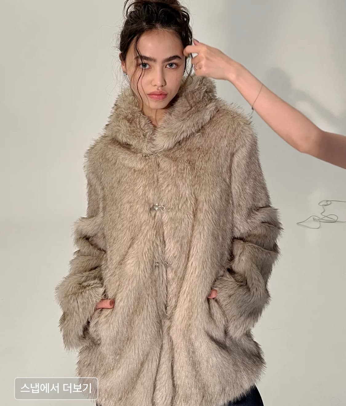 엔와이엑스엑스 후드 퍼 자켓 베이지 상품이미지3