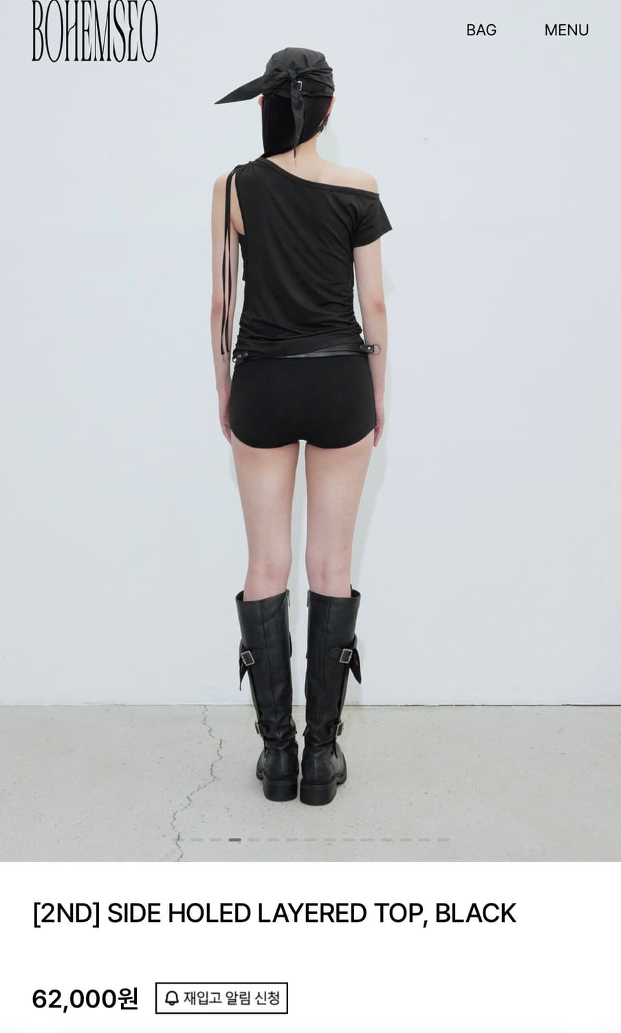 보헴서 레이어드 탑 SIDE HOLED LAYERED TOP, BLACK 상품이미지3