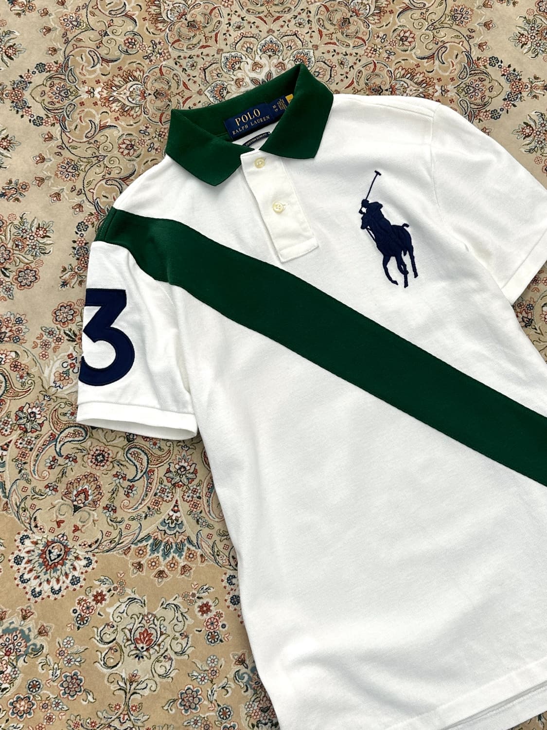 폴로 랄프로렌 배색 슬림핏 빅포니 카라티  상품이미지3