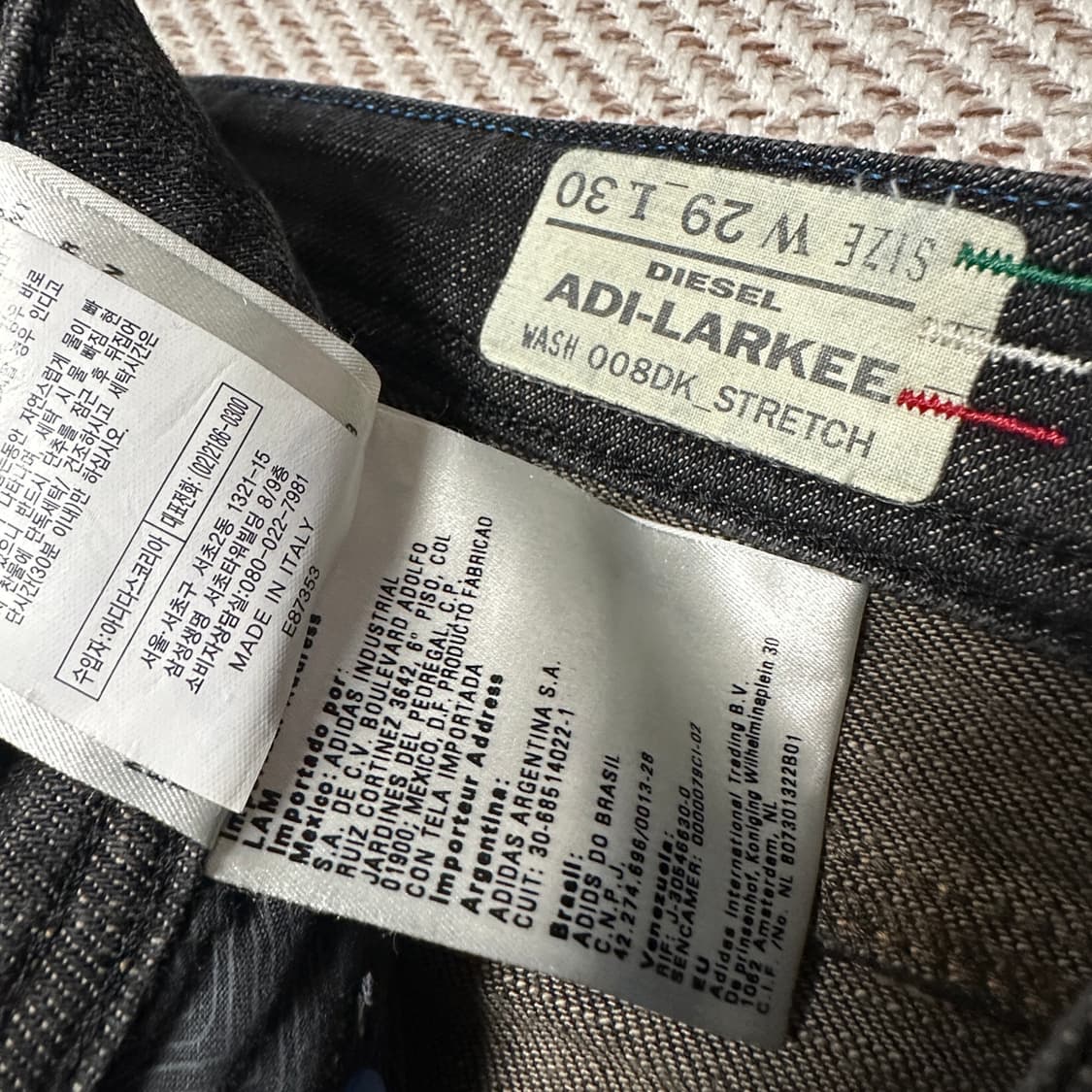 ADIDAS X DIESEL italy made denim jeans 상품이미지4