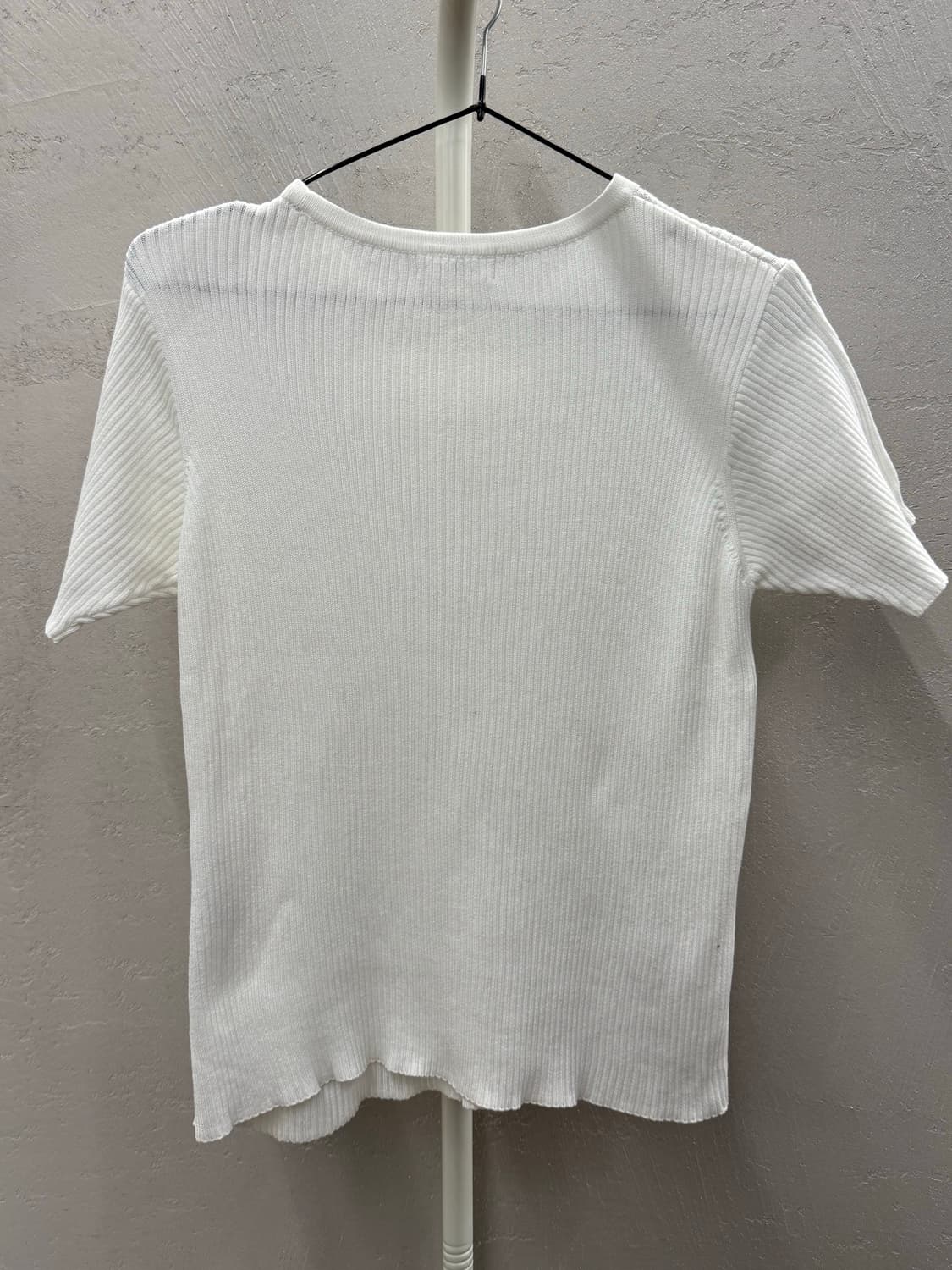 courreges 꾸레쥬 골지 반팔 화이트 9R 상품이미지6