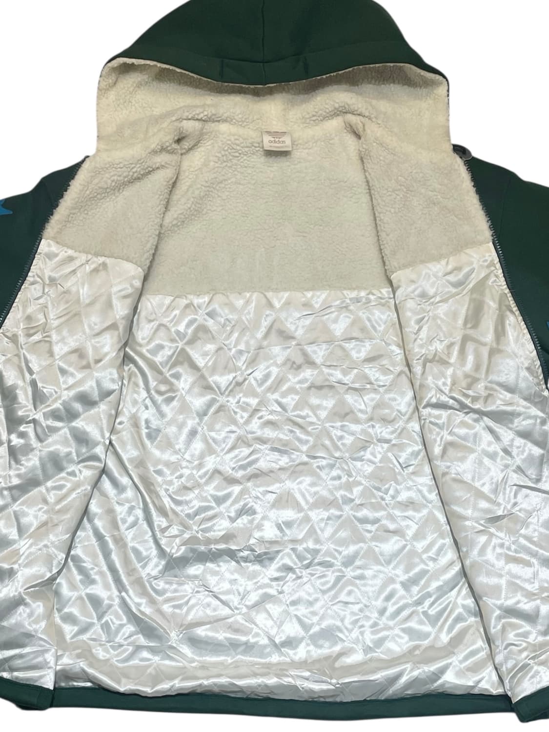 90‘s 아디다스 데상트 콜라보 양털 누빔 후드집업 상품이미지5