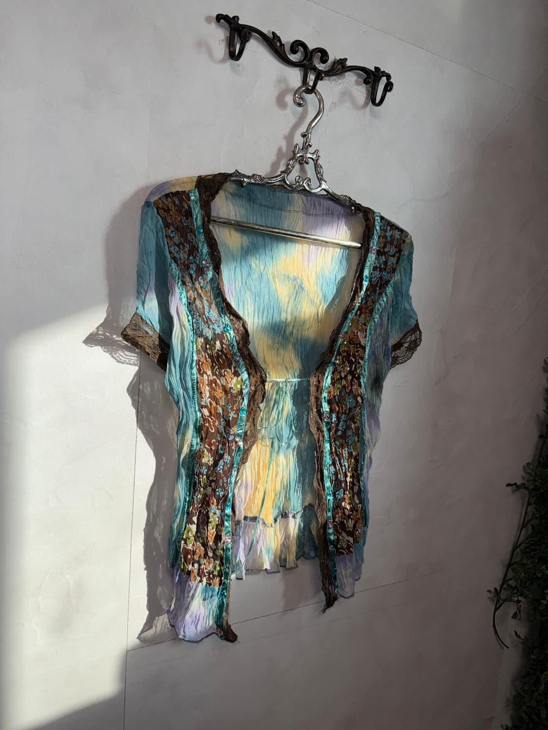 Blue lemon tie dye fairy floral blouse 상품이미지3