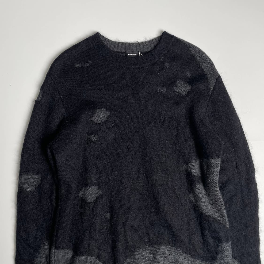 Diesel 블랙 모헤어 레이어드 그런지 니트 상품이미지2