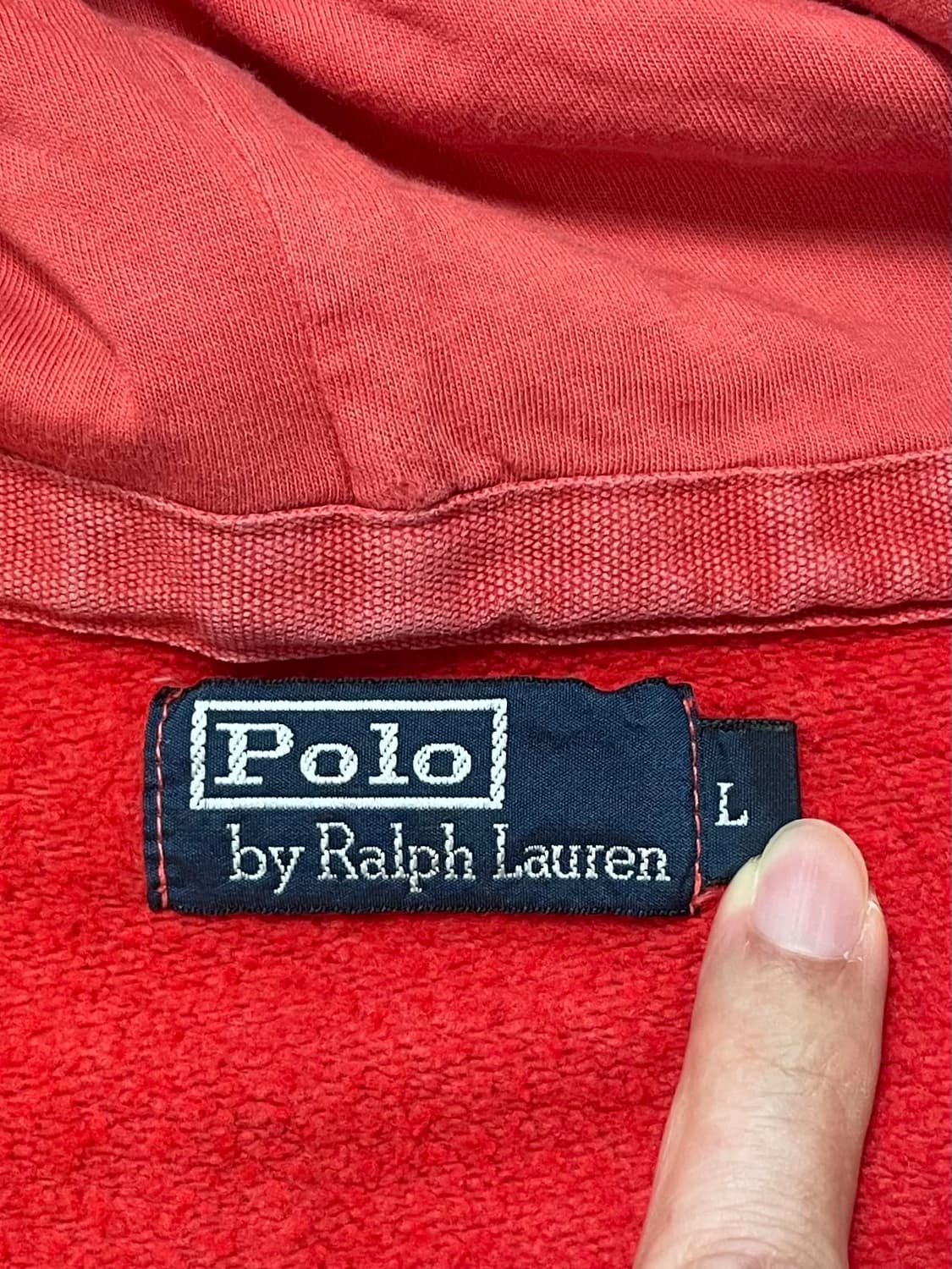 국내 유일 90s 빈티지 폴로 디스트레스드 리버스위브 스웻 후드 집업 상품이미지6