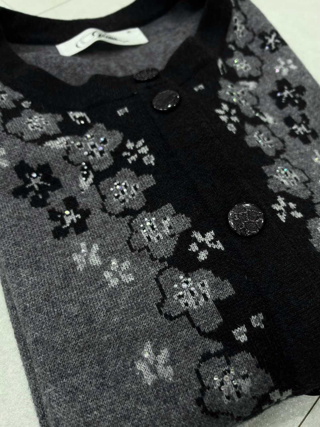 캐시미어 혼방 플라워 빈티지 가디건 상품이미지9