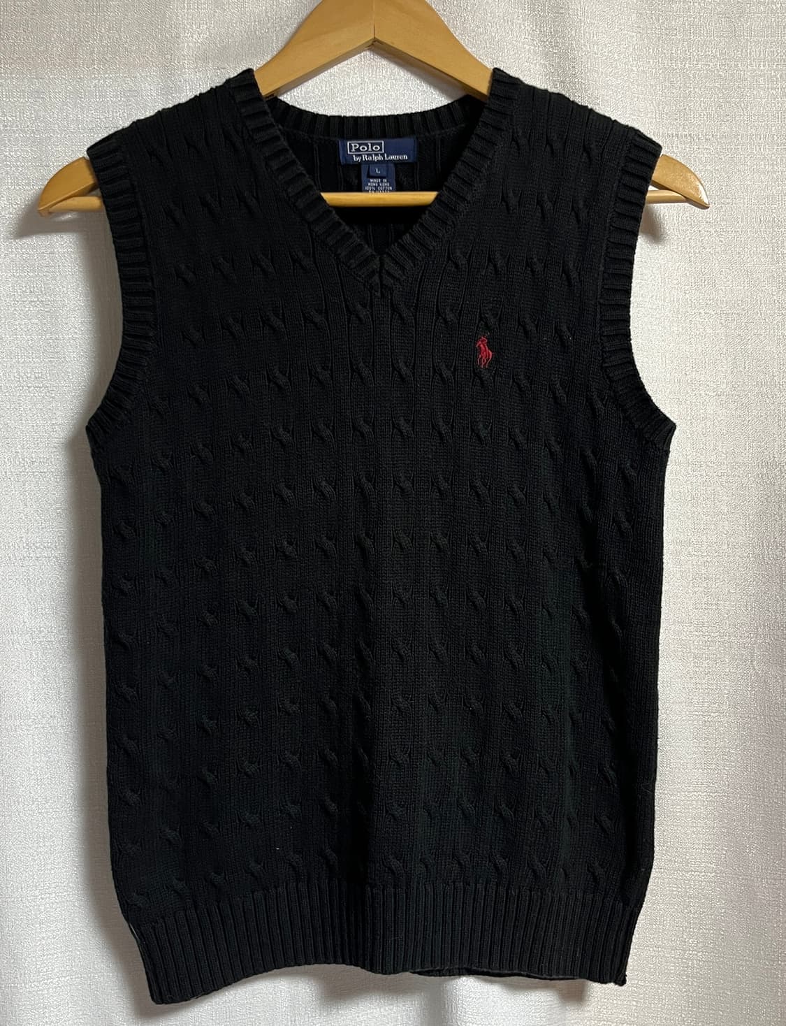 폴로 랄프로렌 케이블 니트 조끼 베스트 L 상품이미지1