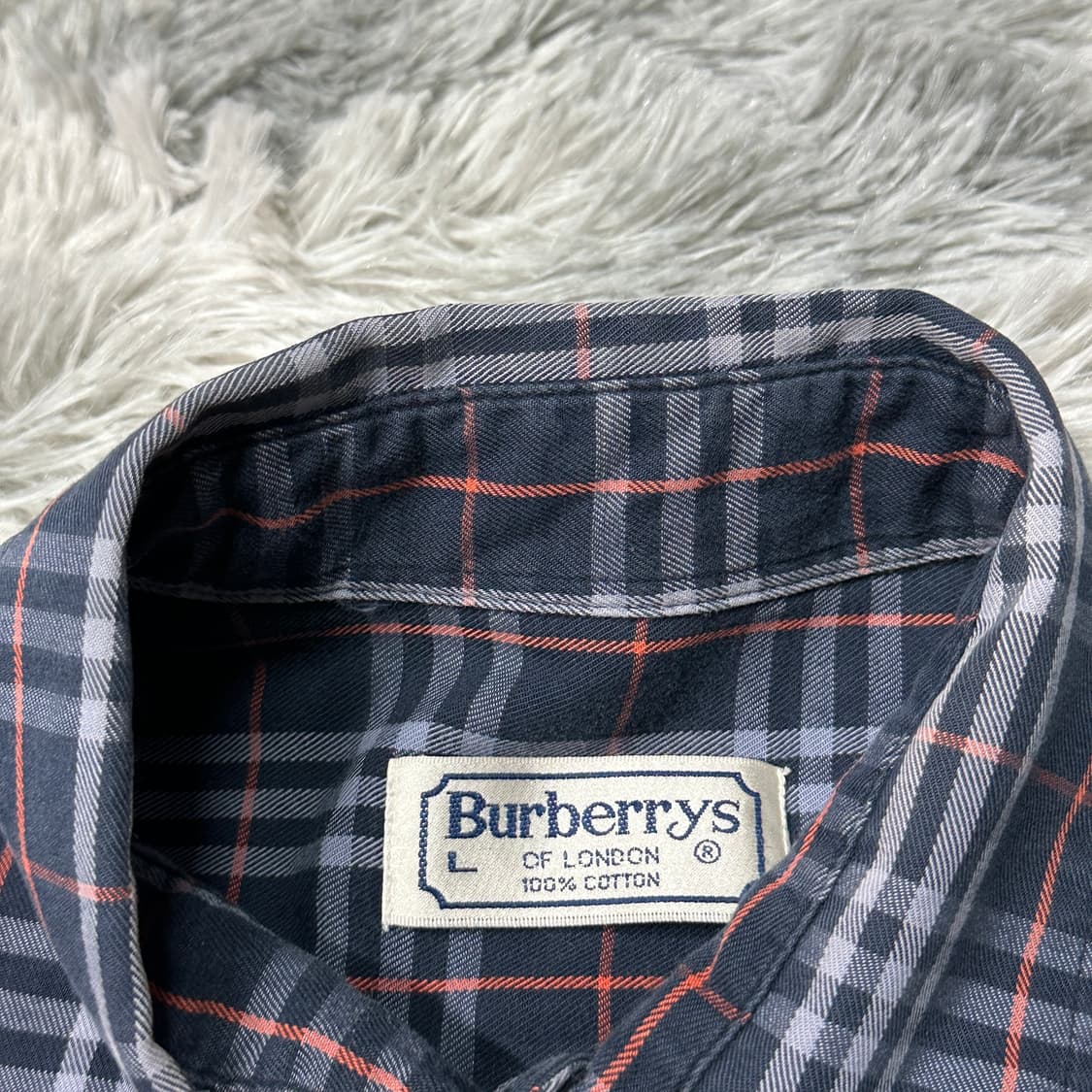 버버리 90s 반팔 체크셔츠 L 상품이미지3