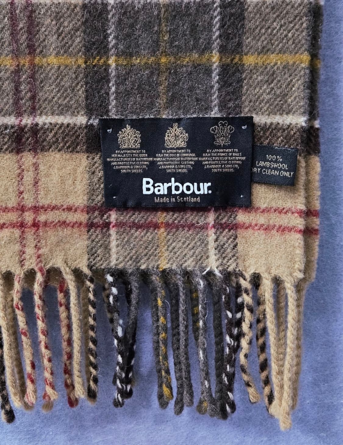 바버 램스울 타탄 체크 머플러 상품이미지8