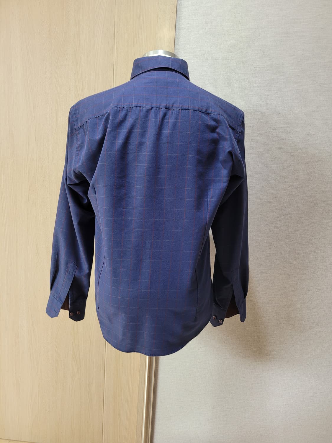 웅가로 Ungaro 남자 체크 드레스 셔츠 105 딥블루 상품이미지5