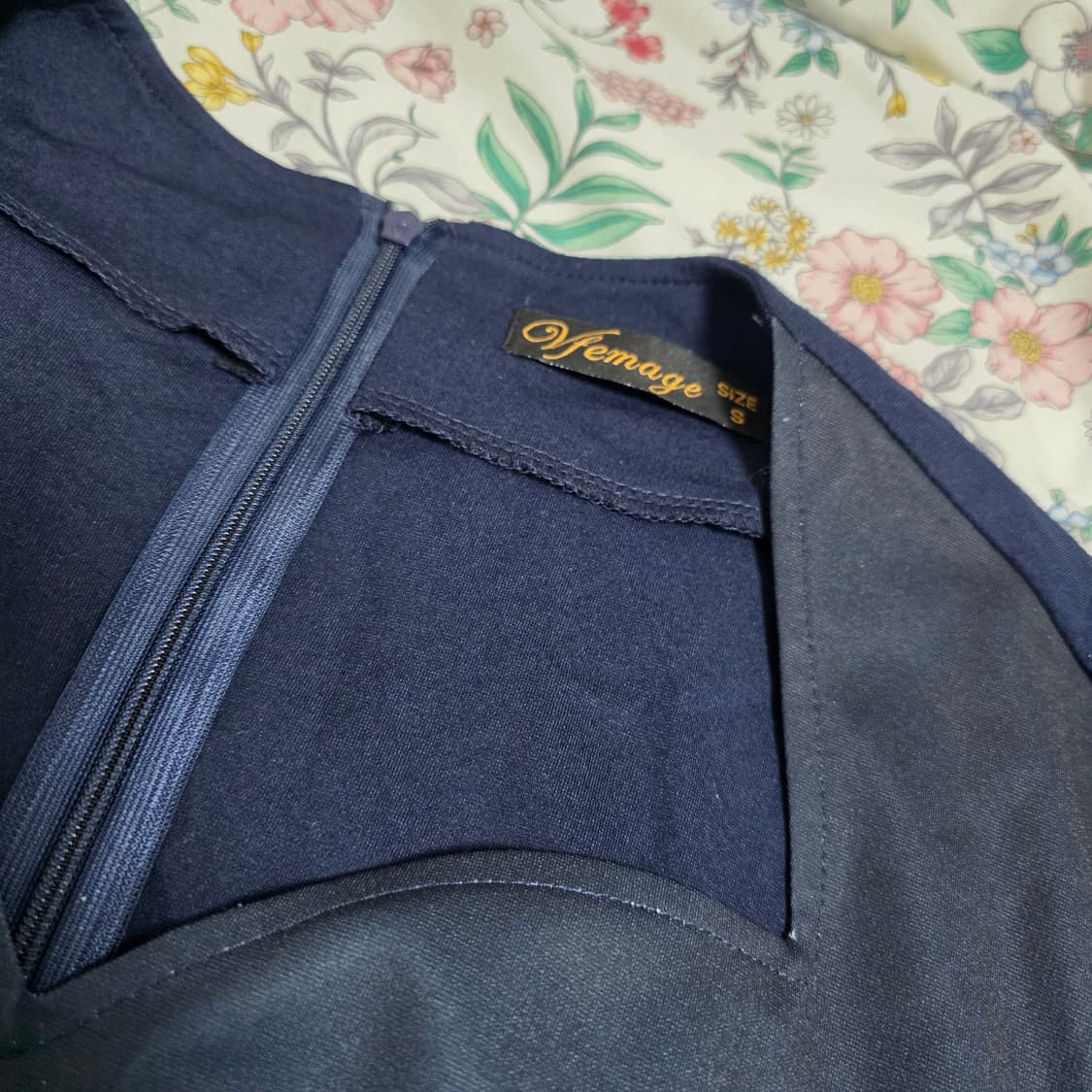 빈티지)플로럴 오리엔탈 에스닉 치파오st 칵테일 딱붙슬림핏 롱원피스 상품이미지3