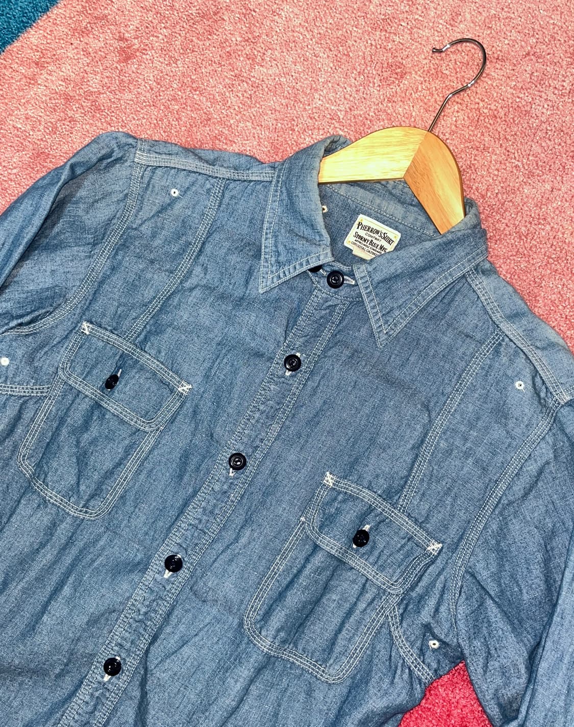 15 1/2 페로우즈 샴브레이 셔츠 상품이미지3