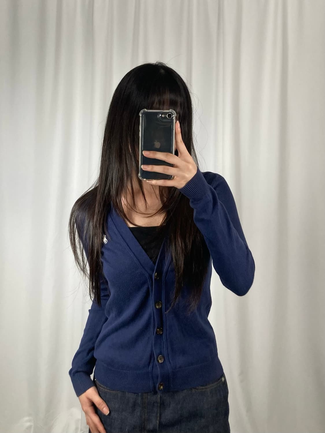 폴로 화이트 포니 네이비 가디건 상품이미지1