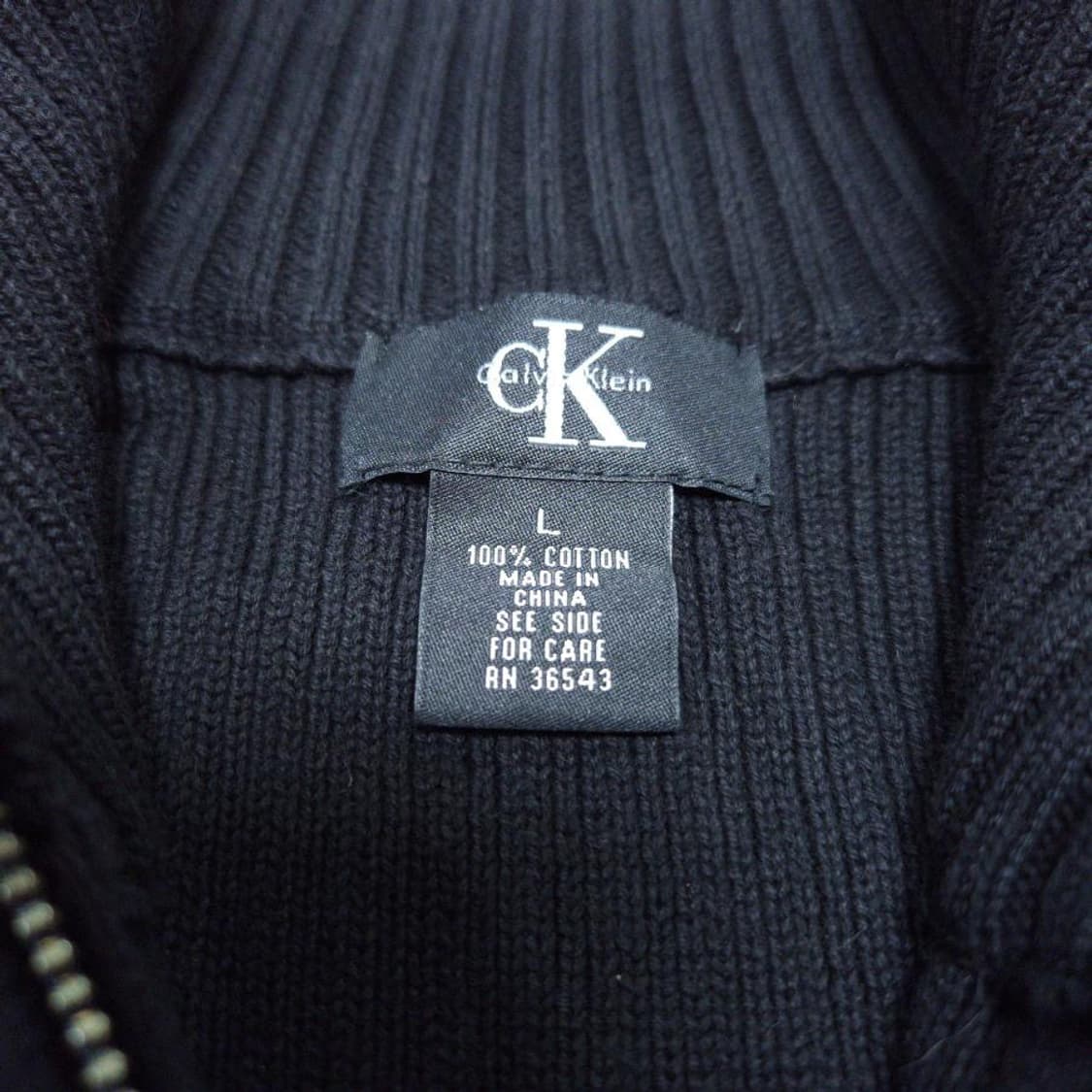 CK 캘빈클라인 코튼 반집업 니트 상품이미지3