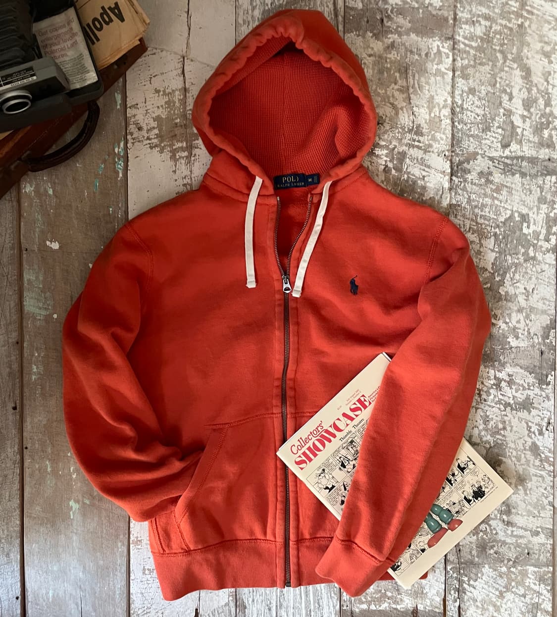 폴로 랄프로렌 오렌지 후드 집업 상품이미지1