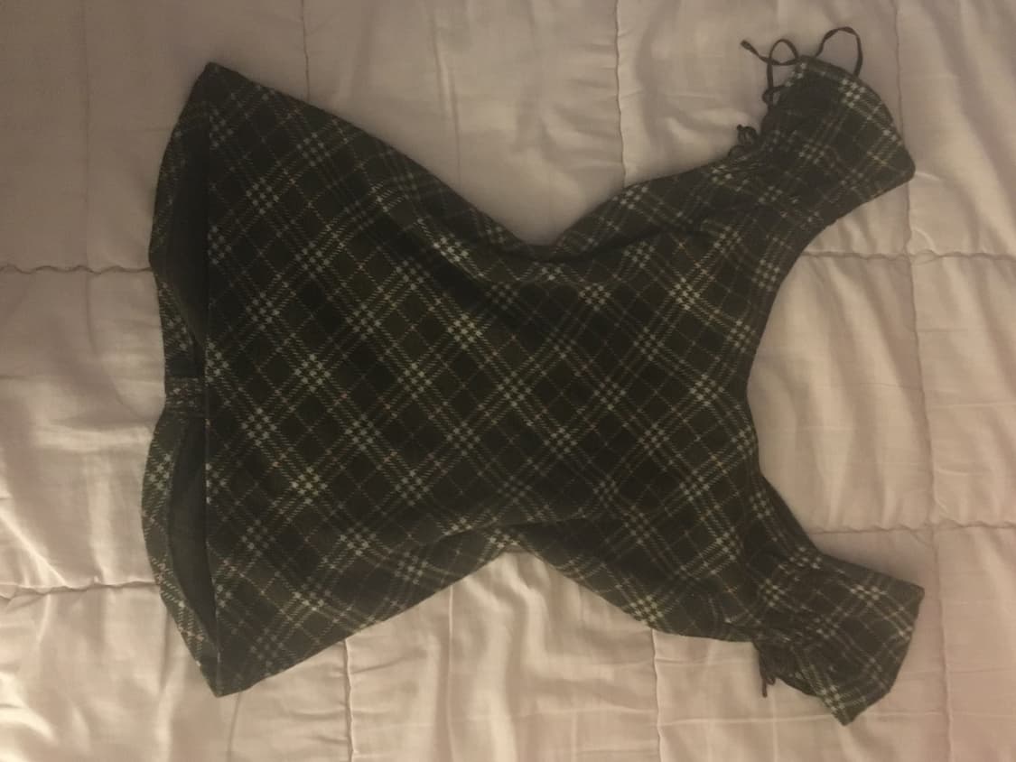 burberry🐻카키 노바체크 셔링 슬립 상품이미지4