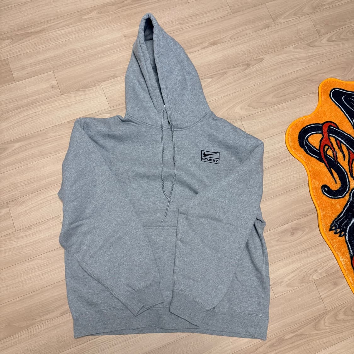 [L] 나이키 x 스투시 NRG RA 풀오버 후드 다크 그레이 헤더 상품이미지1