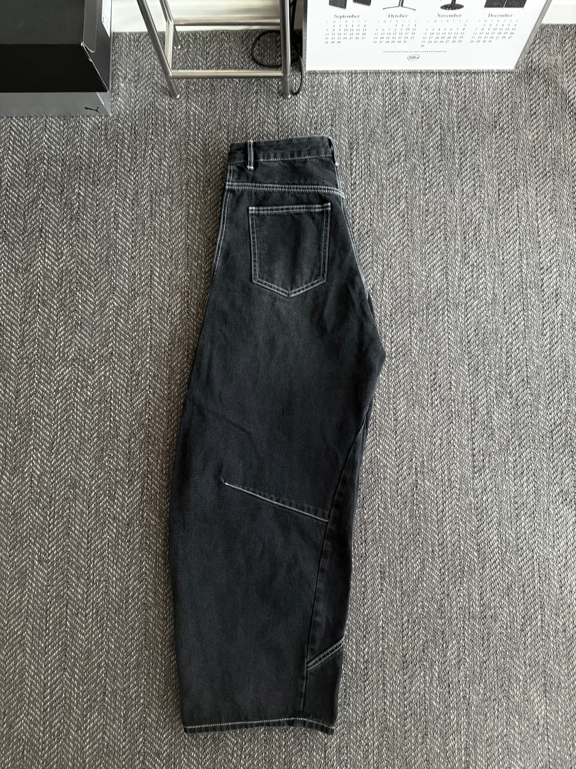 플리마켓🔥 주앙옴므 트위스트 데님팬츠 블랙 M 상품이미지4