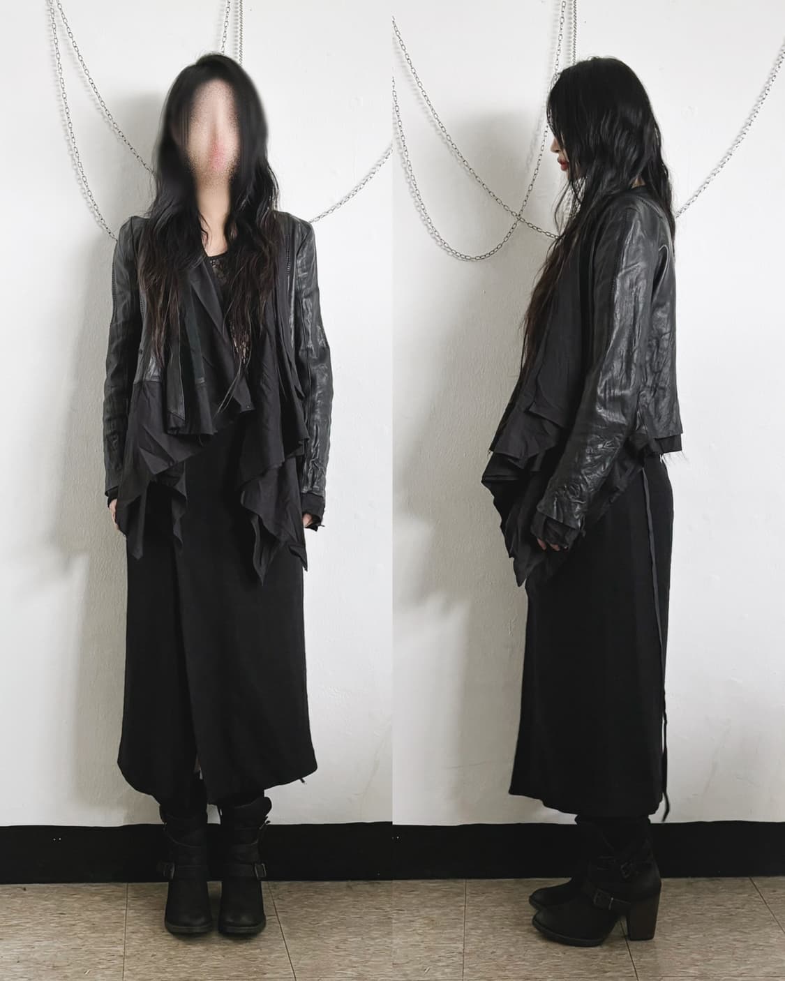 aleksandr manamis 핸드스티치 드레이프 레더자켓 상품이미지1