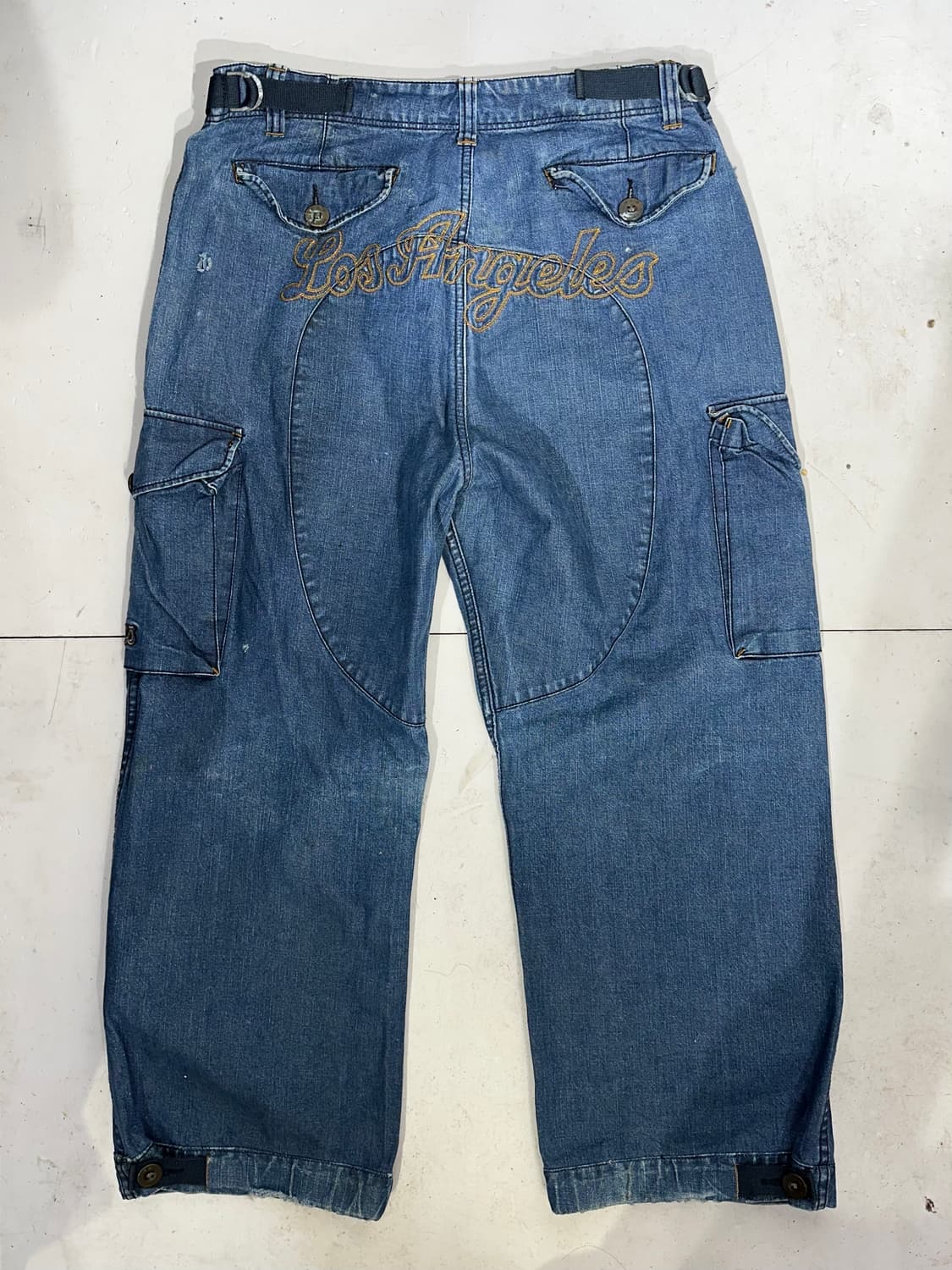 MLB 중청 다저스 콜라보 올드스쿨 데님 힙합 카고 팬츠 청바지  상품이미지5