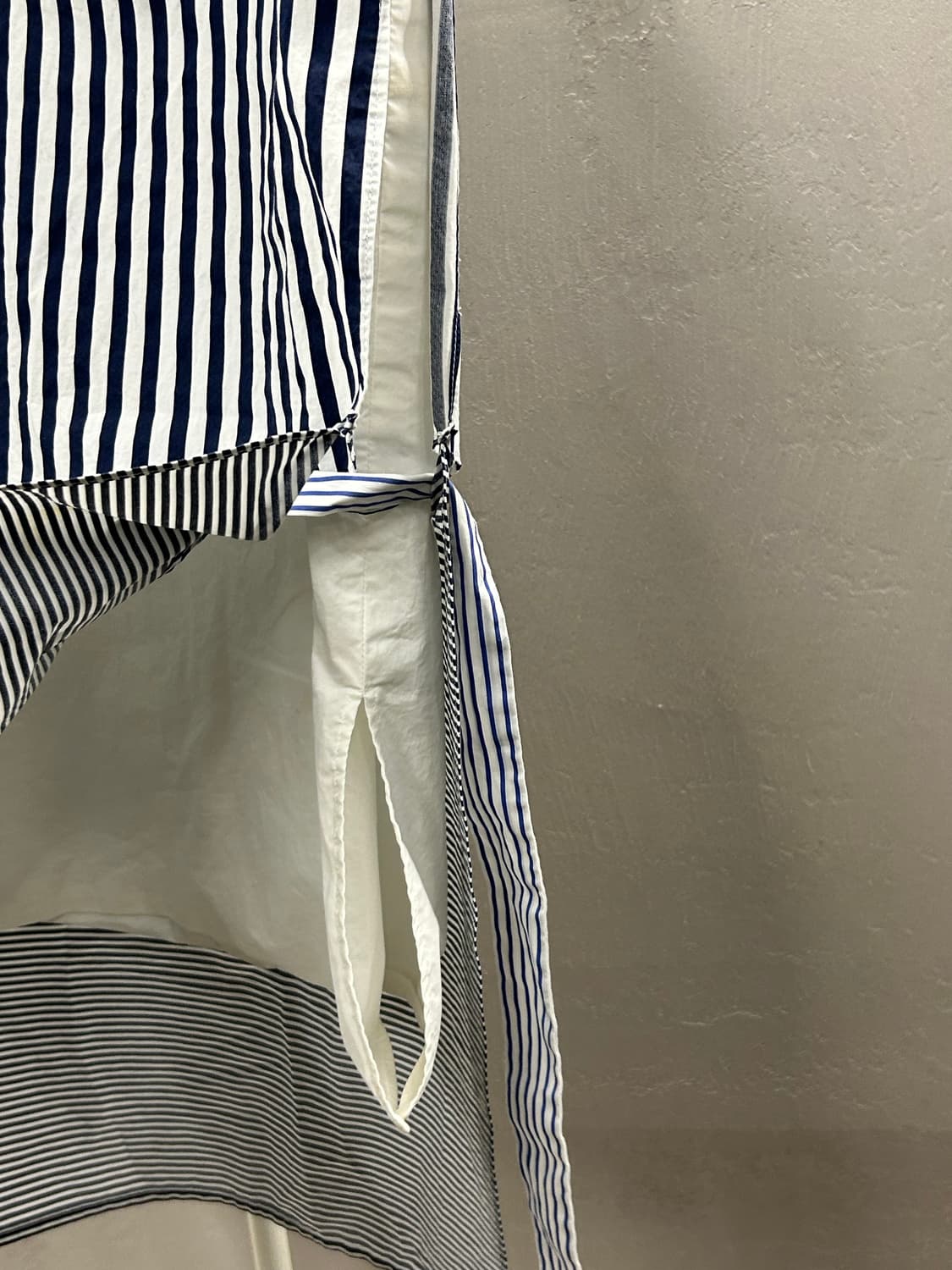 RECTO 렉토 스트라이프 랩 스커트 블랙&화이트 상품이미지3