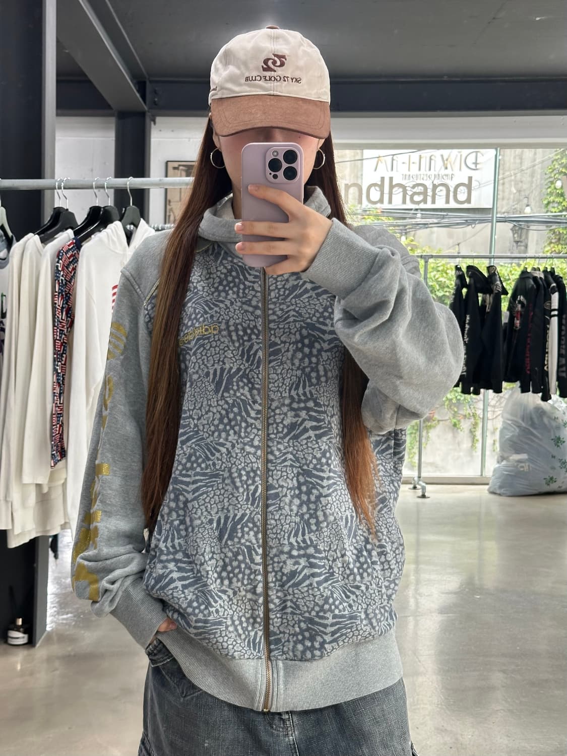 아디다스 네오 하이넥 프린팅 후드집업 상품이미지4