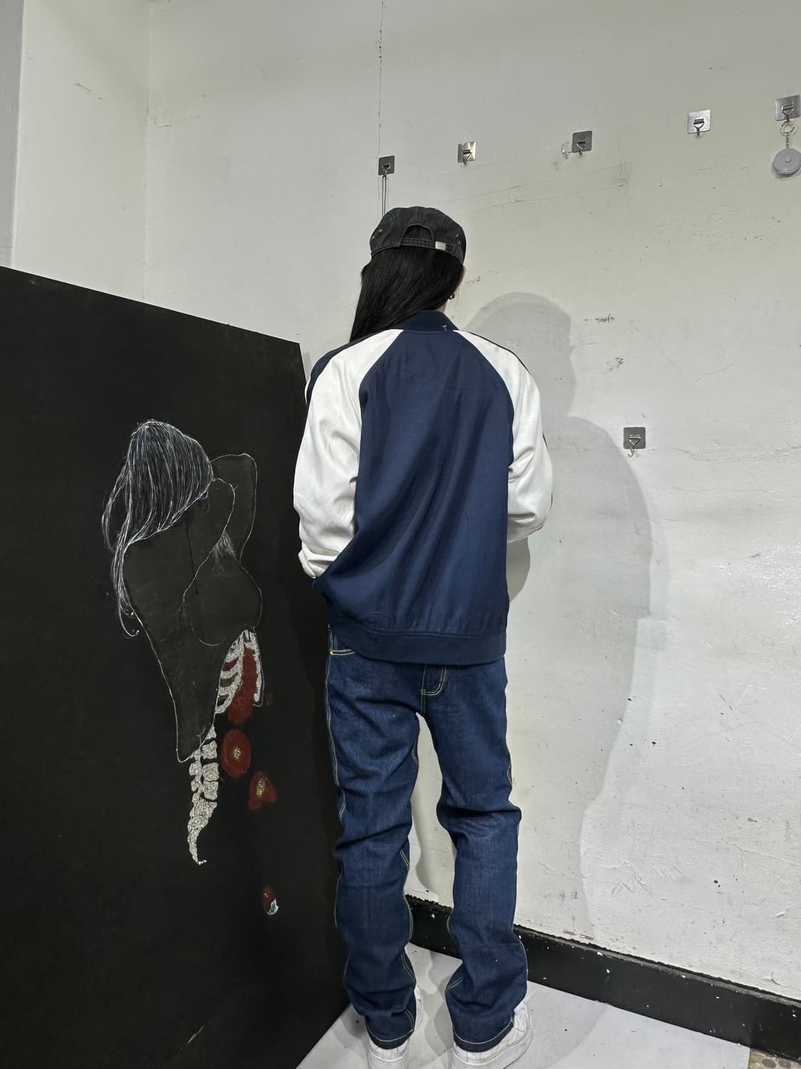 Jpn 일본빈티지 재패니즈 오리엔탈 네이비 블랙 양면 스카잔 자켓 상품이미지6