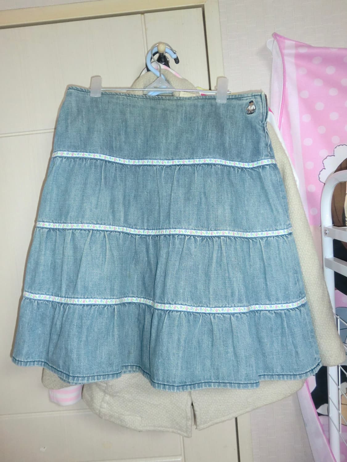 플라워 청스커트 빈티지 모리걸 하구미 히피 상품이미지1