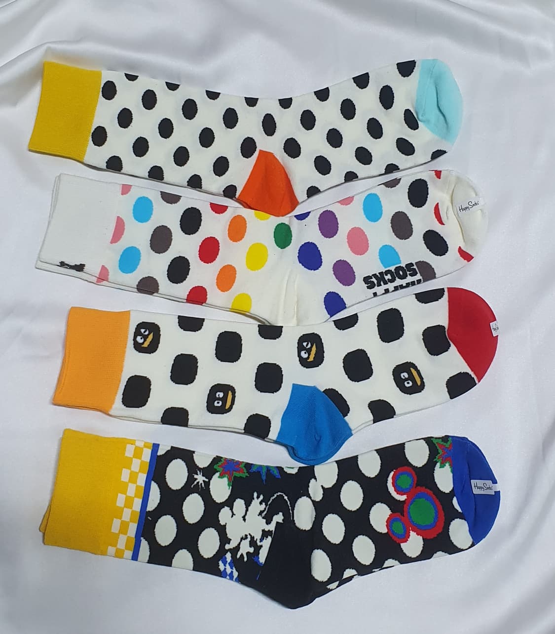 민트 블루 레드 화이트 오렌지 해피삭스 도트 양말 상품이미지5