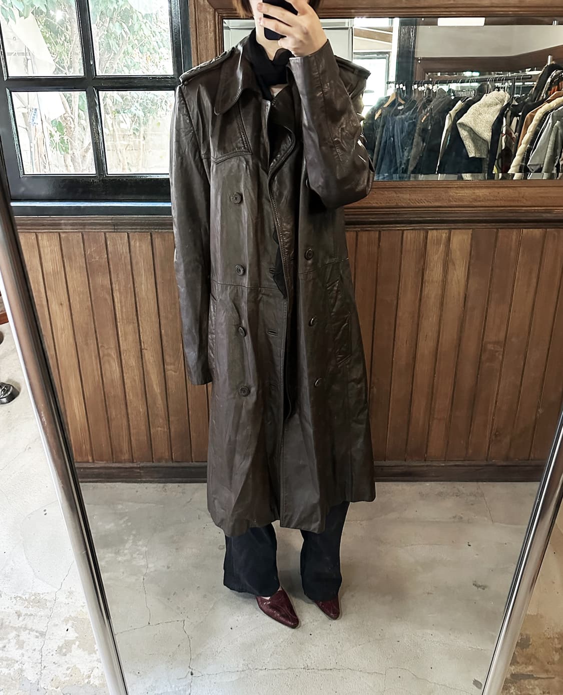 JPV brown leather over coat 상품이미지3