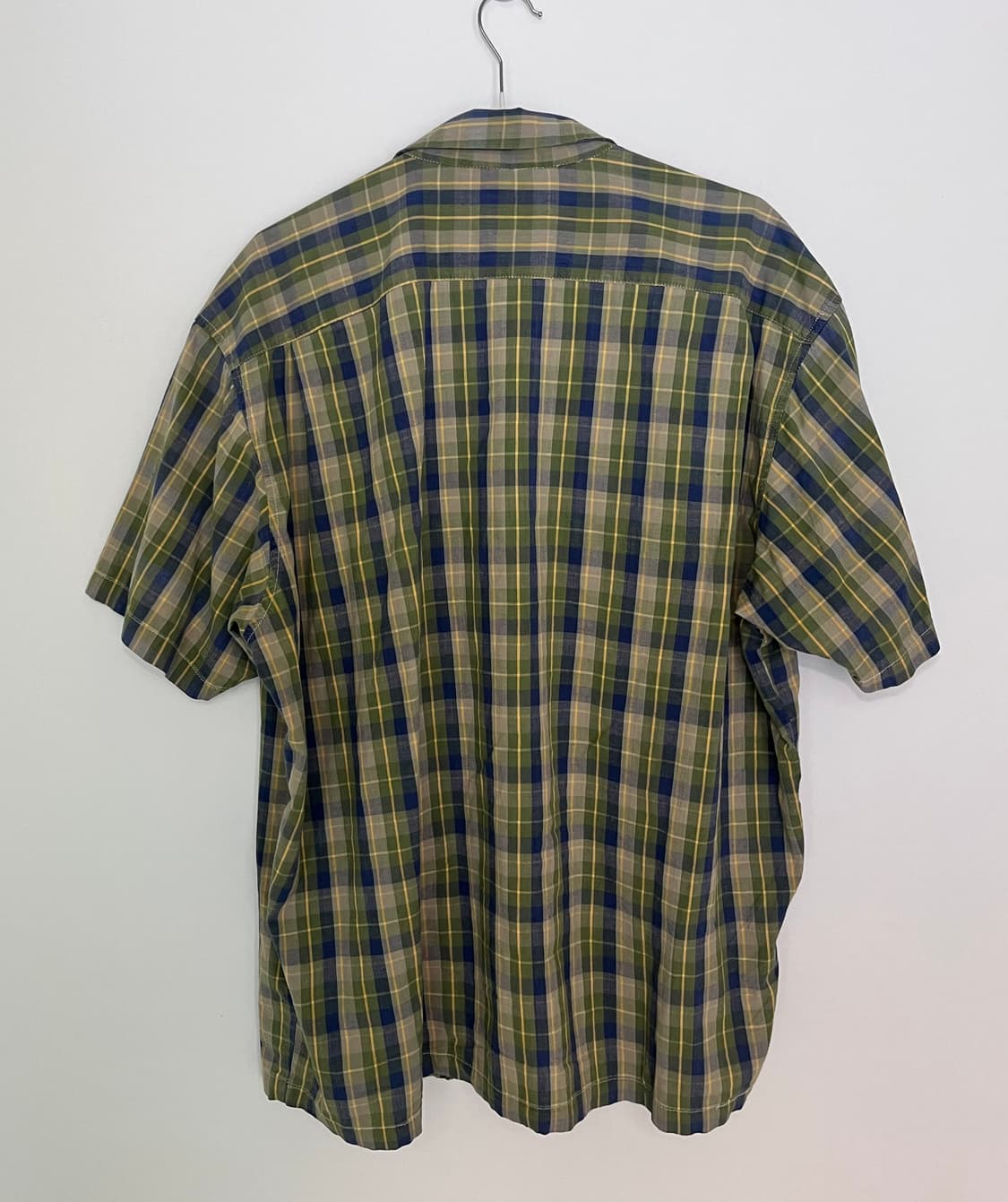 90s stussy 그린 플레이드 루프 칼라 셔츠 상품이미지2