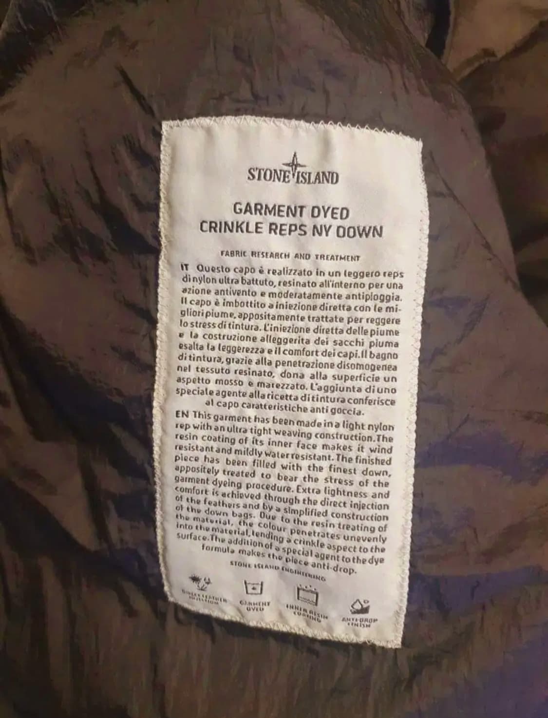 매장판)스톤아일랜드 19FW 크링클랩스 롱패딩 L 상품이미지6