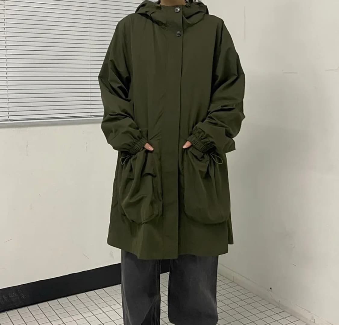 밀로우먼 스트링 포켓 후디 자켓 딥 카키 상품이미지2