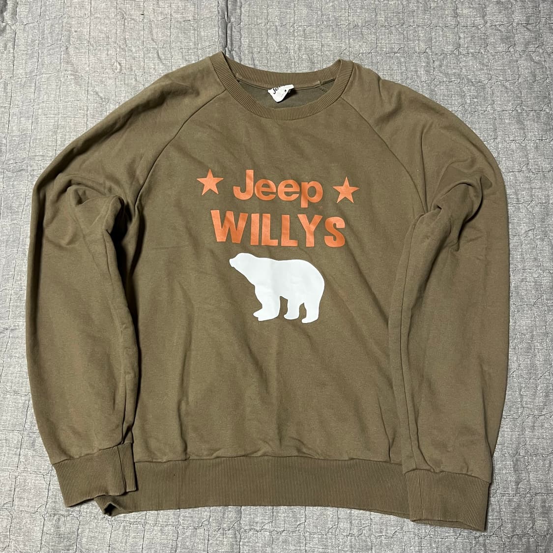 지프 윌리스 맨투맨 XL JEEP 긴팔티 빈티지 카키 105 상품이미지1