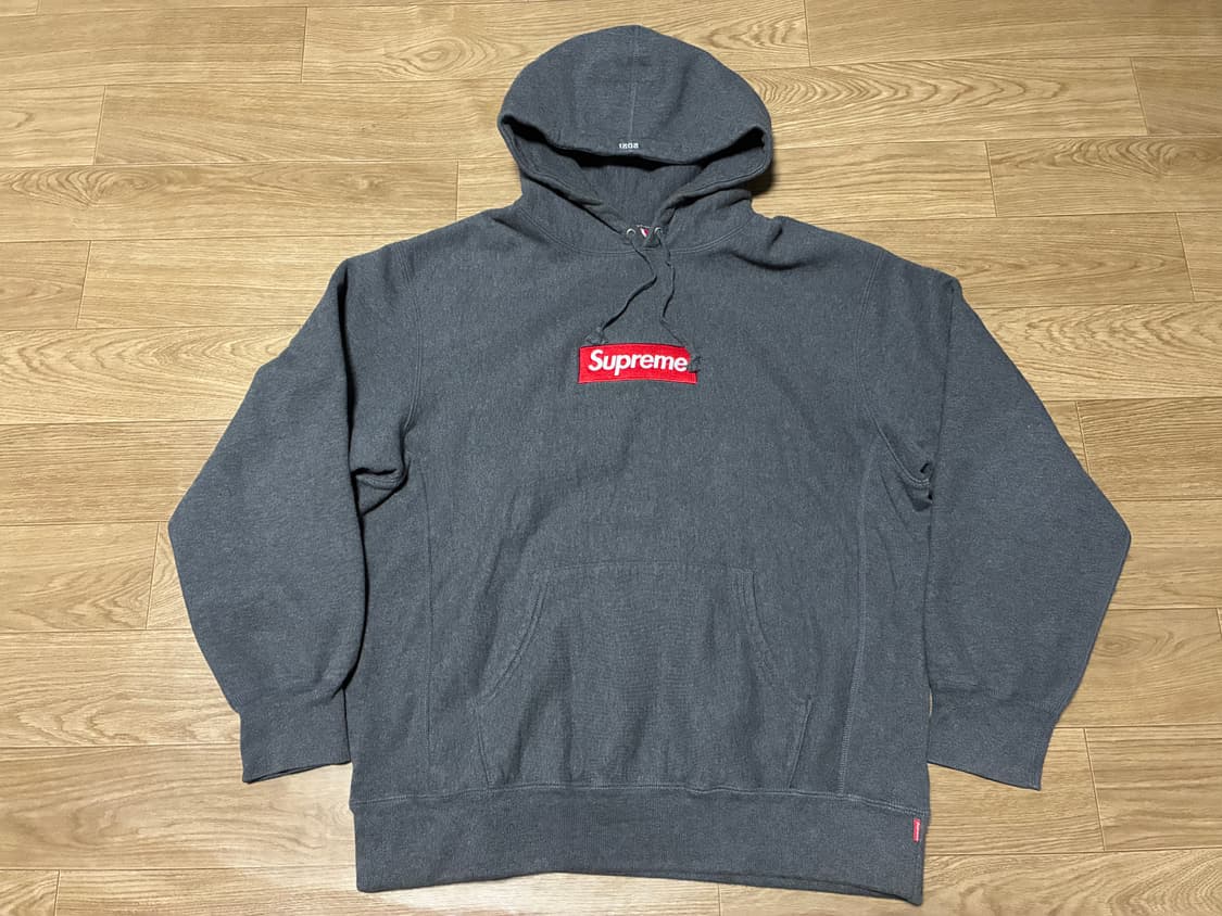 L) 슈프림 2021 박스로고 후드티 차콜 상품이미지2