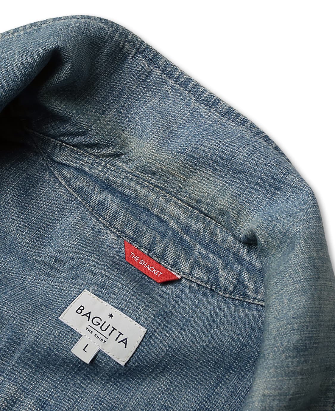 바구따 [Bagutta] 연청 오픈칼라 데님 셔츠 자켓 이탈리아 셔켓 상품이미지8