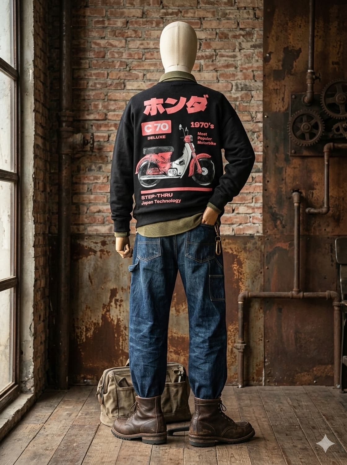 Honda C70s 레트로 스웻셔츠 상품이미지1