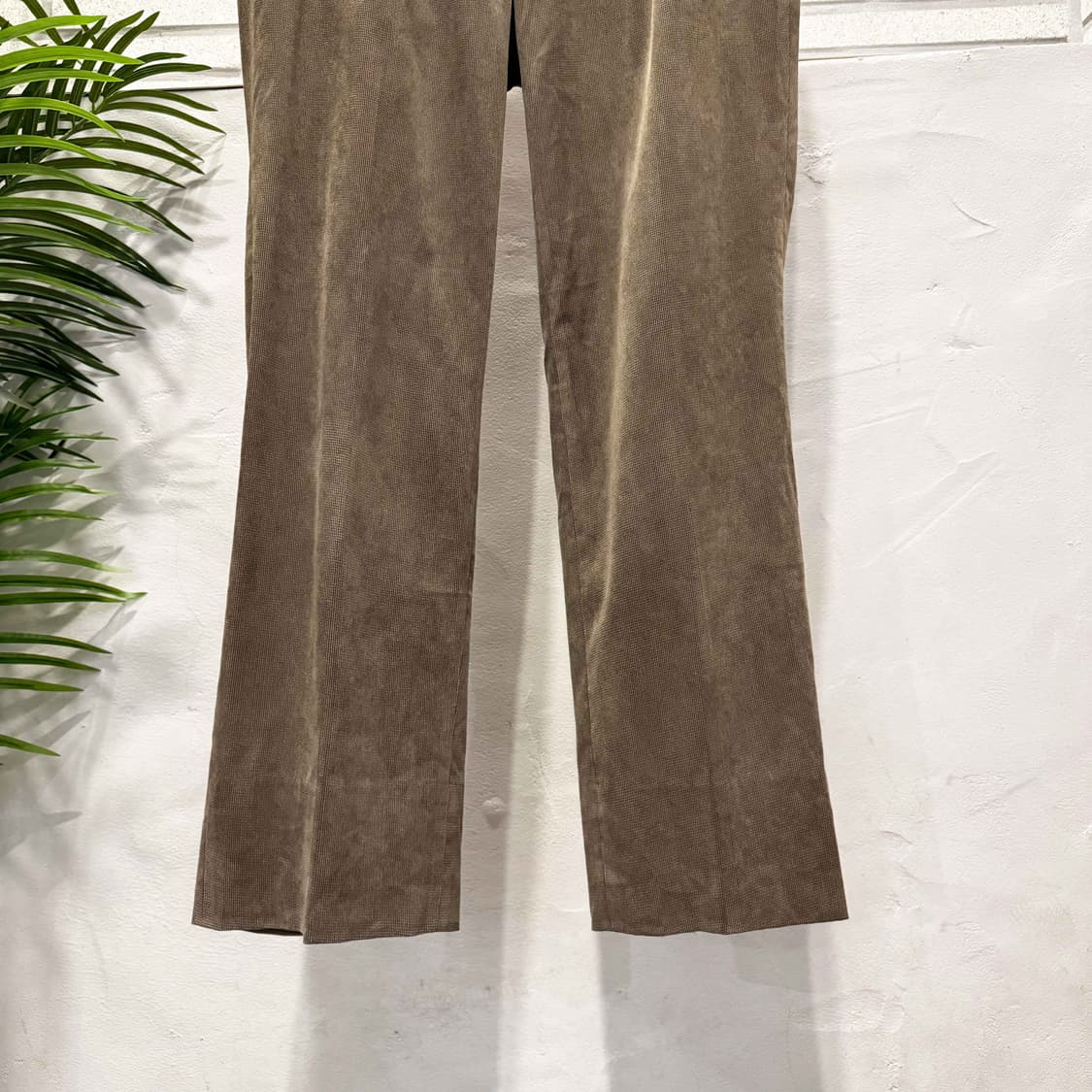 JPN VINTAGE 클래식 와플 리브드 슬랙스 소프트터치 디테일 브라운 상품이미지5