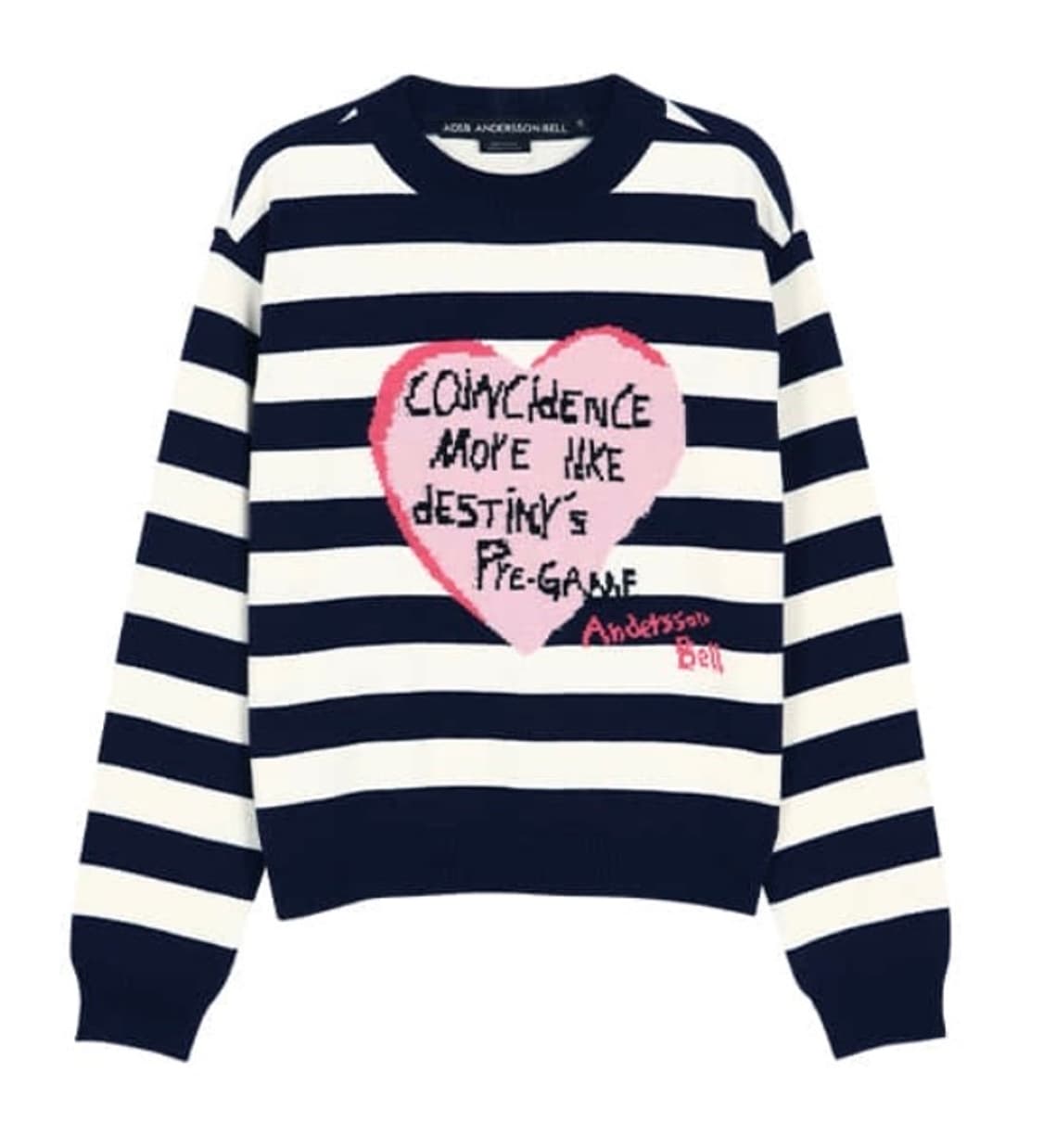 앤더슨벨 하트 메시지 크루넥 스웨터 상품이미지1