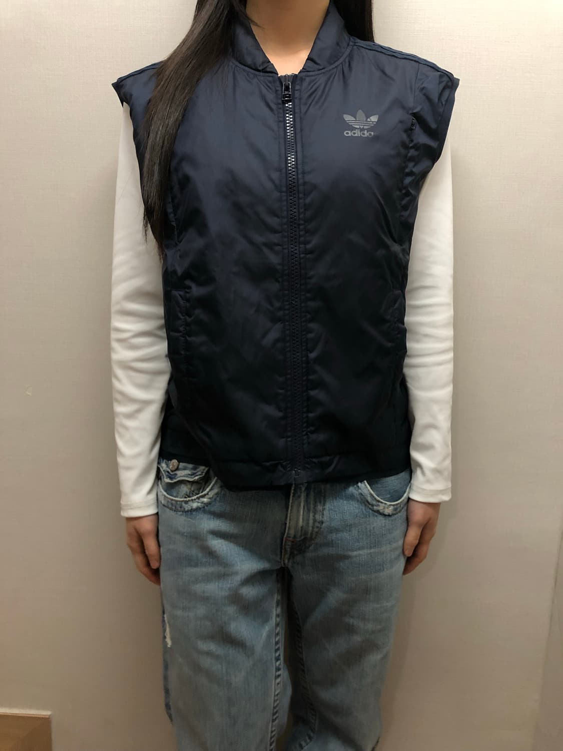 빈티지 아디다스 네이비 패딩 베스트 상품이미지4