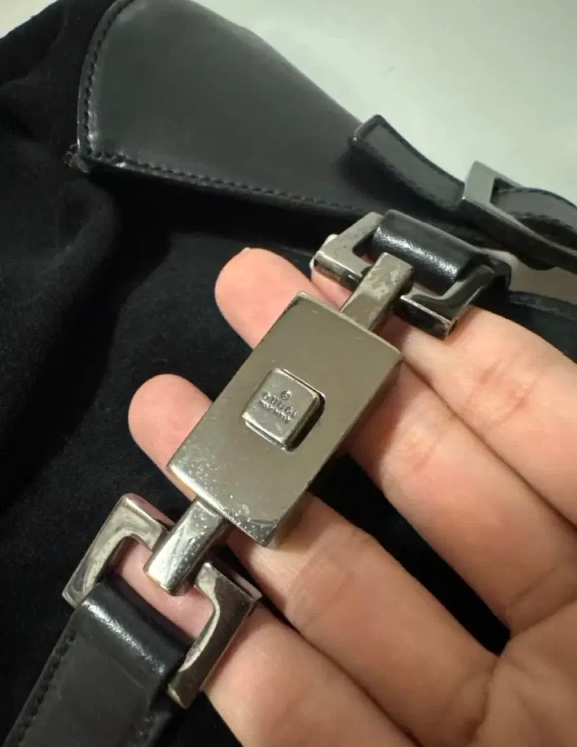 (빈티지) 구찌 스웨이드 블랙 재키백 상품이미지10