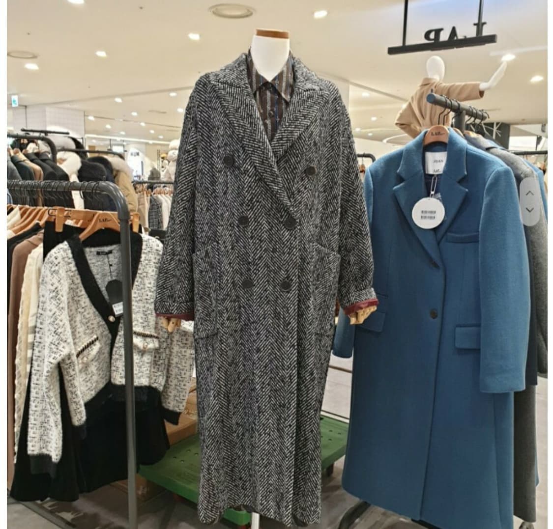 (택있는새옷) LAP 헤링본 더블롱코트 상품이미지8