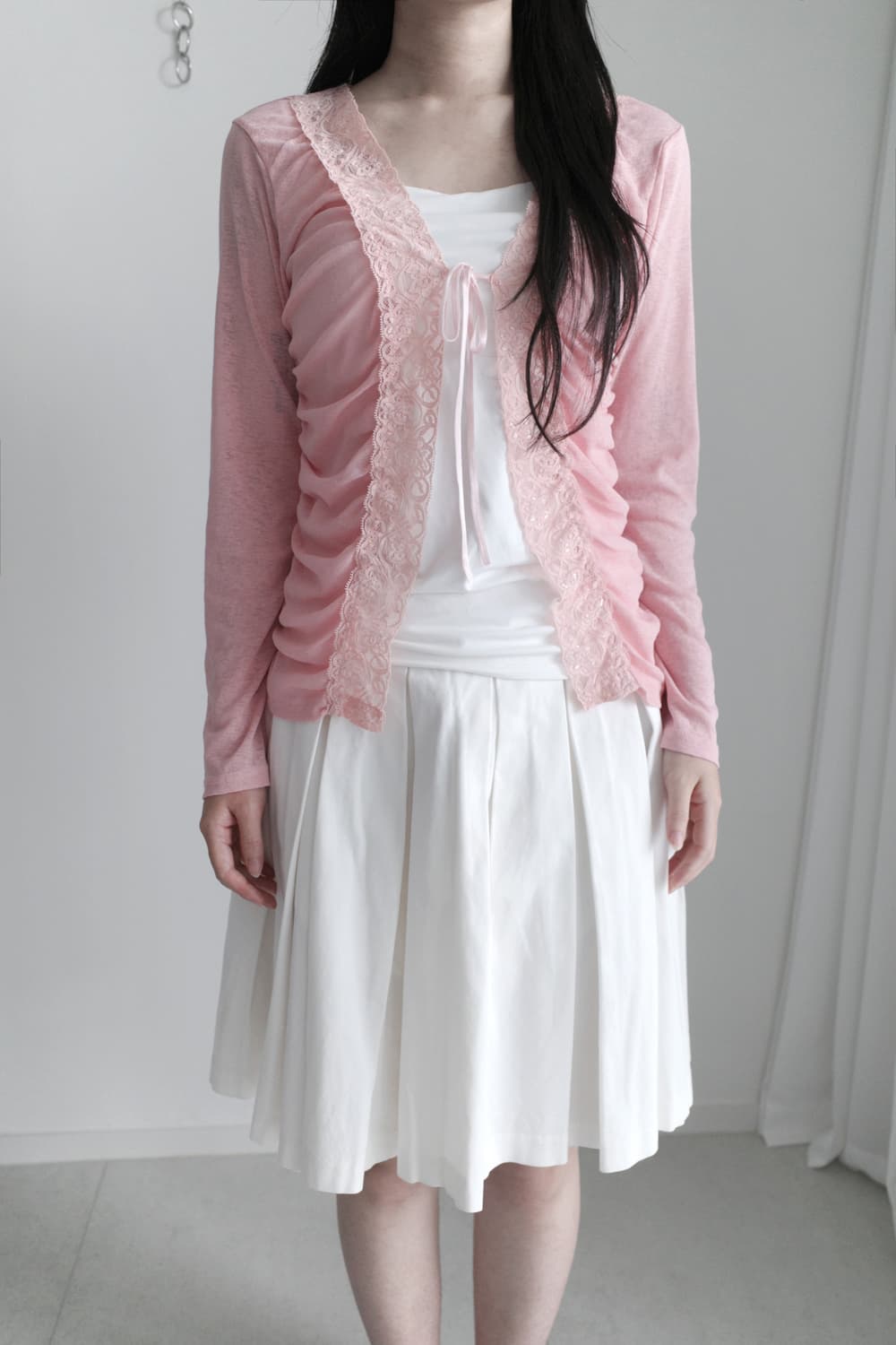 lace shirring cardigun 상품이미지4
