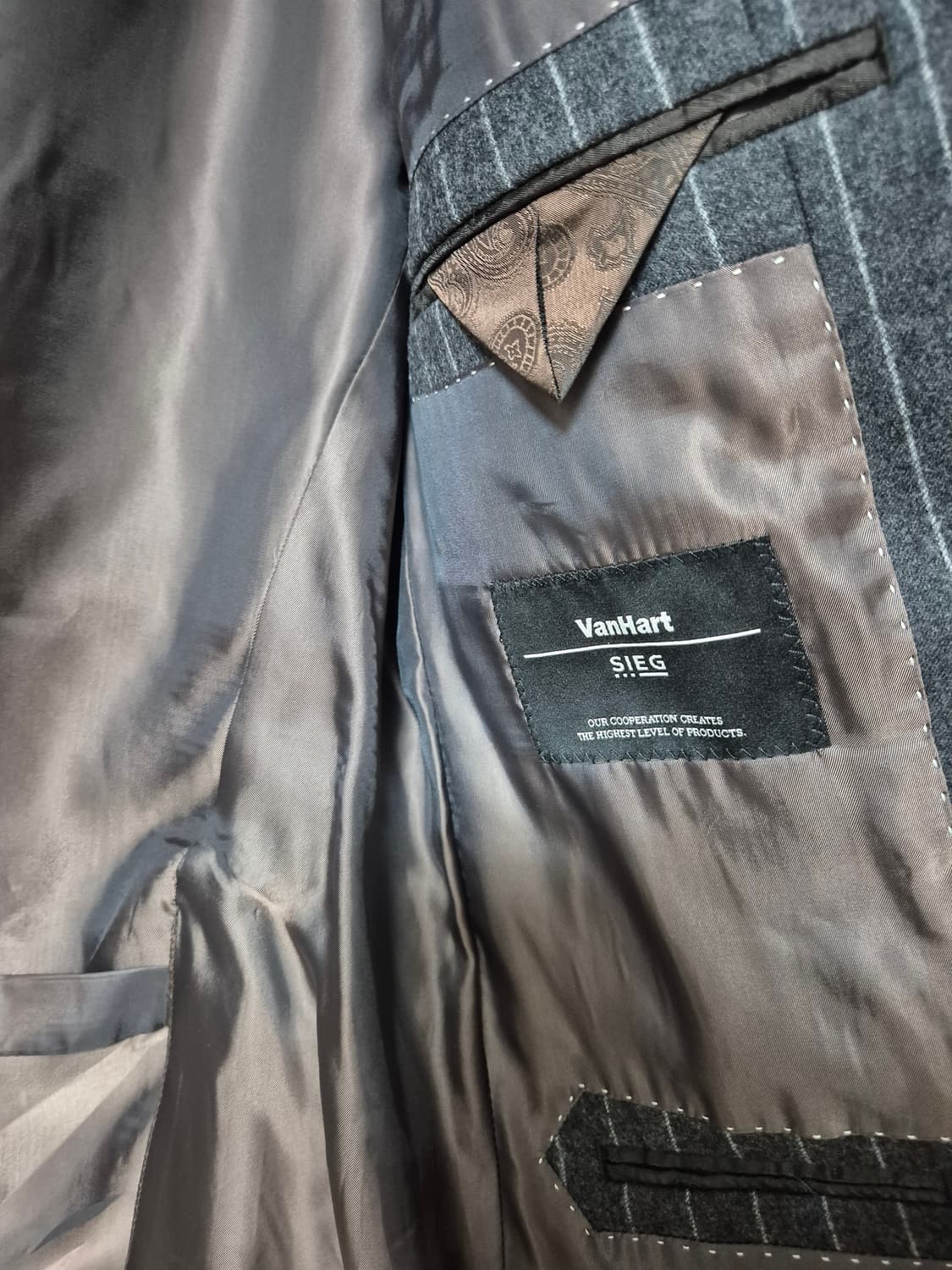 반하트/이태리 까노니꼬 플란넬 울 스트라이프 수트 블레이져 자켓/100 상품이미지5