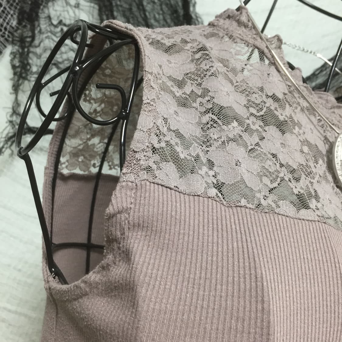 Rose lace sleeves top 상품이미지3