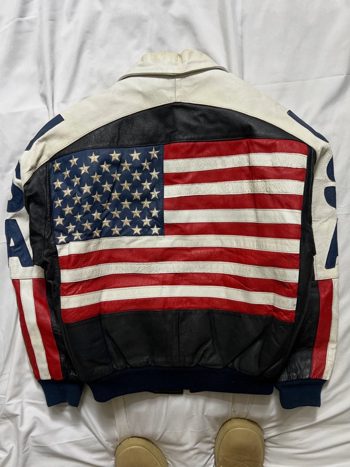 Michael Hoban 빈티지 성조기 가죽 자켓 상품이미지1