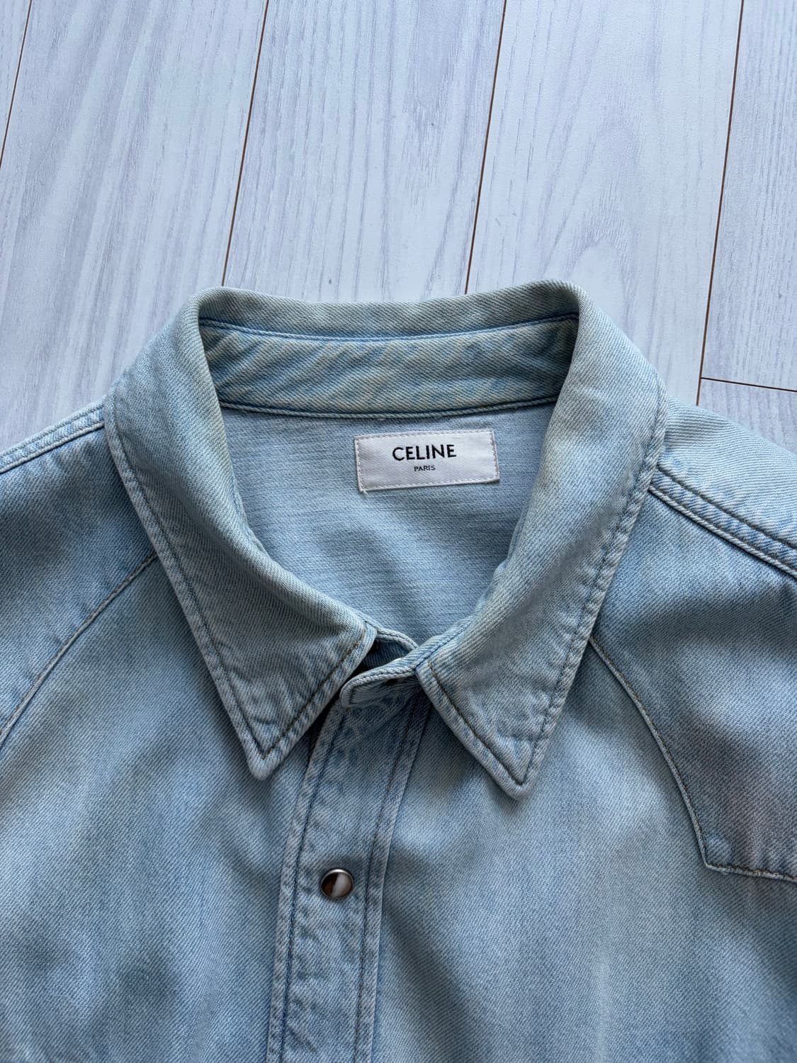 셀린느 웨스턴 셔츠 연청 데미 XL 상품이미지2