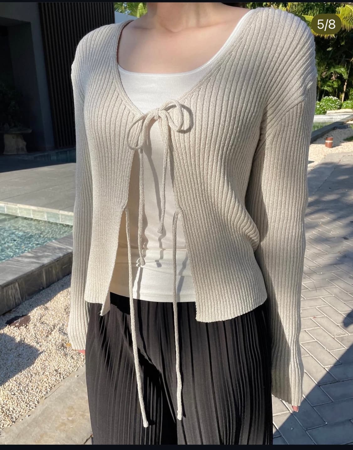 Astier 아스띠에 리본 가디건 상품이미지10